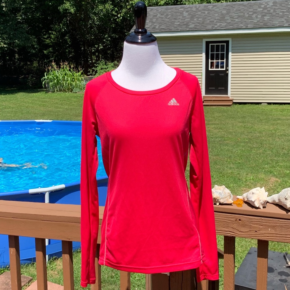 Adidas Climalite Running Long Sleeve Top Pink Sm